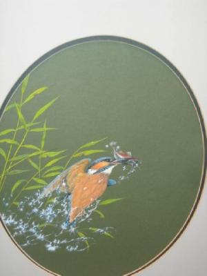 Appraisal: J R MORRIS Kingfishers in foliage a set of three