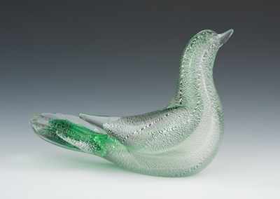 Appraisal: A Murano Glass Figure of a Bird The heavy glass