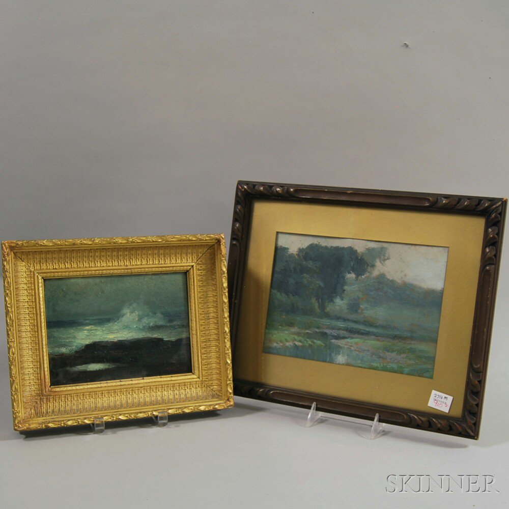 Appraisal: Two Framed Landscapes William Ritschel American - Moonlight on the