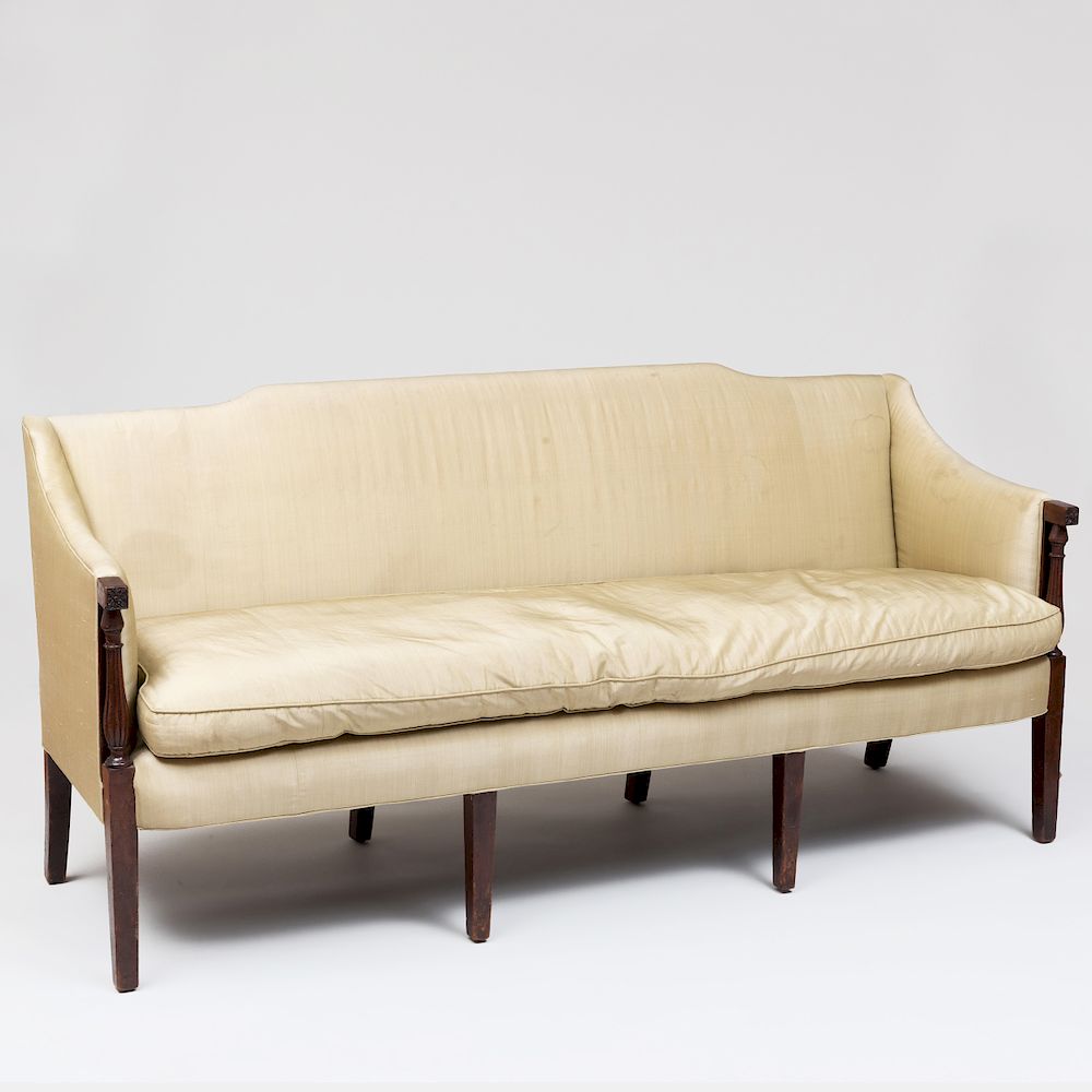 Appraisal: Late Federal Mahogany Settee x ft x in Former Hirshhorn