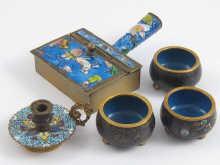 Appraisal: A mixed lot comprising a gilt metal and enamel miniature