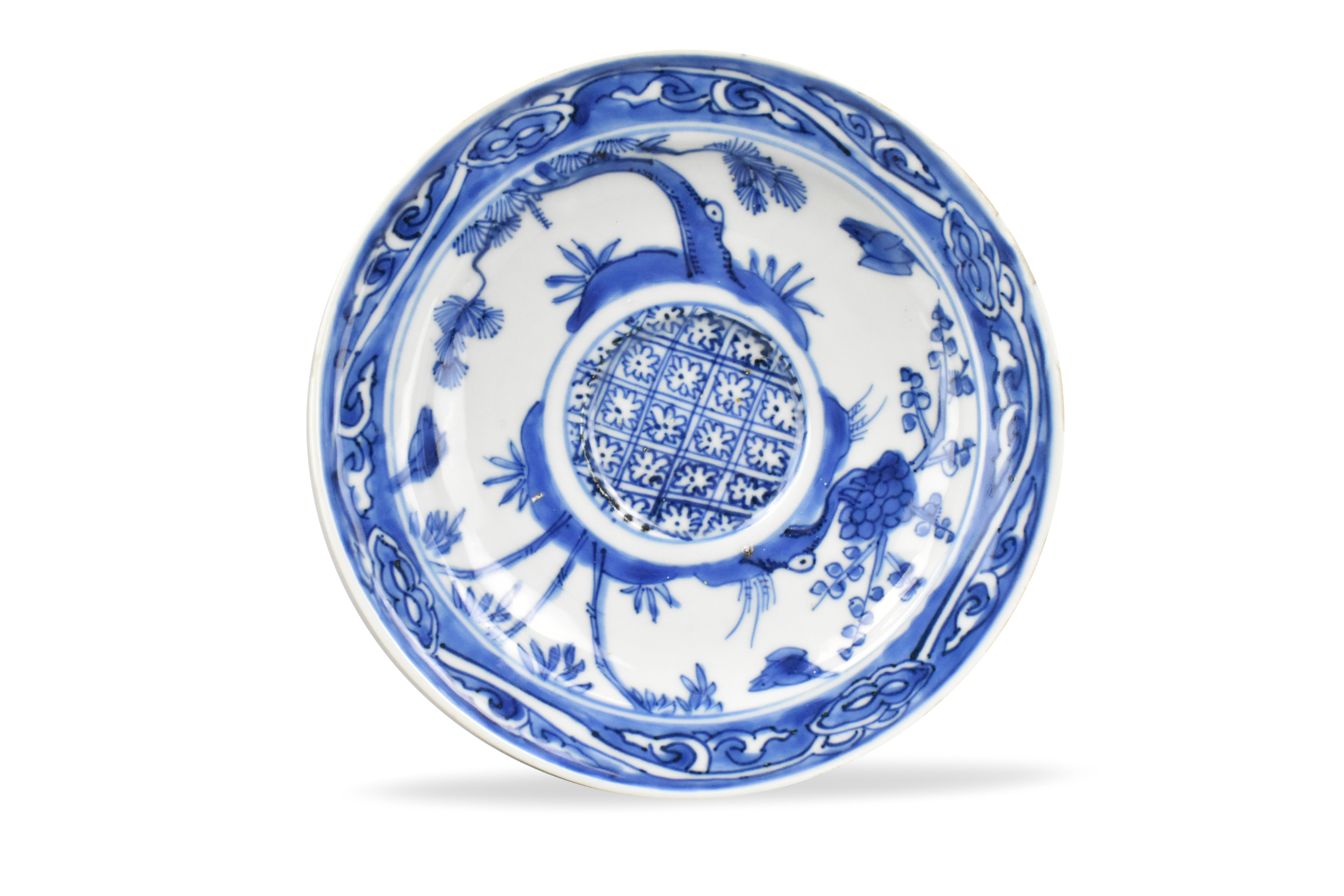 Appraisal: A Chinese blue white bowl holder dating from the Ming