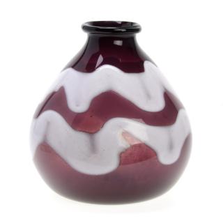 Appraisal: Napoleone Martinuzzi purple and white glass vase Napoleone Martinuzzi purple