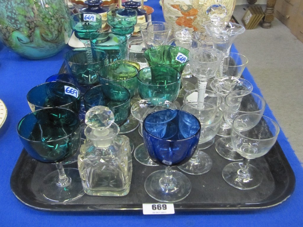 Appraisal: Tray lot of assorted glass to include Georgian Victorian and