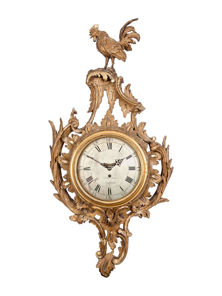 Appraisal: A George II Carved Giltwood Cartel Clock A George II