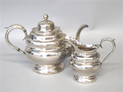 Appraisal: Silver tea pot and matching creamerjohn b jones boston ma