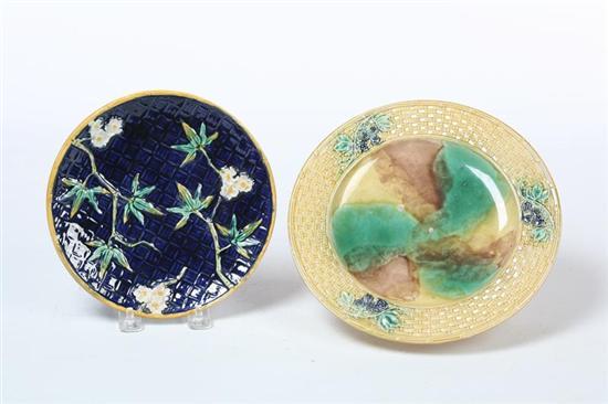 Appraisal: TWO PIECES OF MAJOLICA English nd half- th century Blackberries