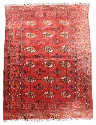 Appraisal: Hand-tied Persian Turkoman wool rug approx ' l ' w