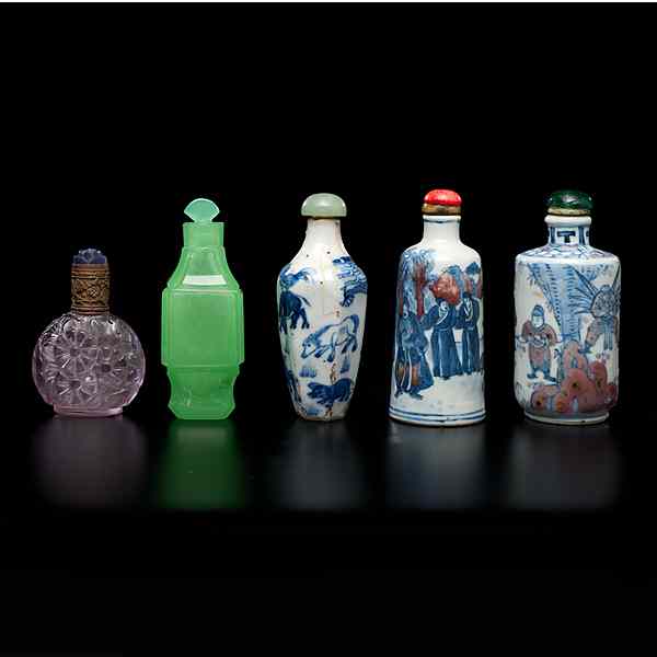 Appraisal: Chinese Snuff Bottles Plus Chinese th century An assembled group