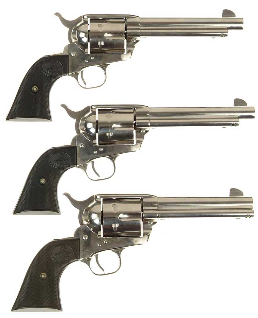 Appraisal: LOT OF THREE CONSECUTIVELY NUMBERED COLT ND GENERATION SINGLE ACTION