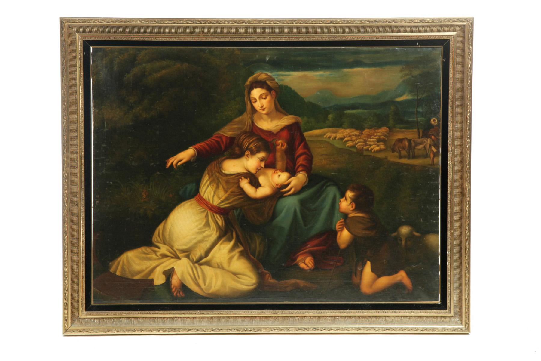 Appraisal: MADONNA AND CHILD EUROPEAN SCHOOL LATE TH CENTURY Oil on