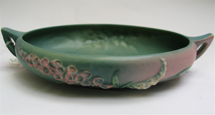 Appraisal: AMERICAN ROSEVILLE POTTERY OVAL CENTER BOWL in the Foxglove pattern