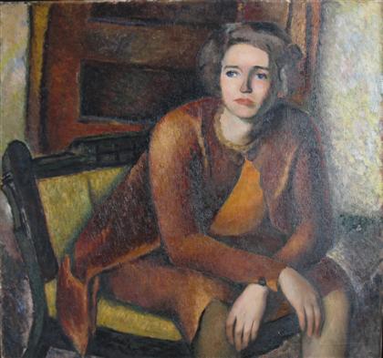 Appraisal: DOROTHY VAN LOAN american - SELF PORTRAIT Signed verso oil