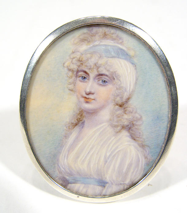 Appraisal: Oval th Century portrait miniature onto ivory of a young