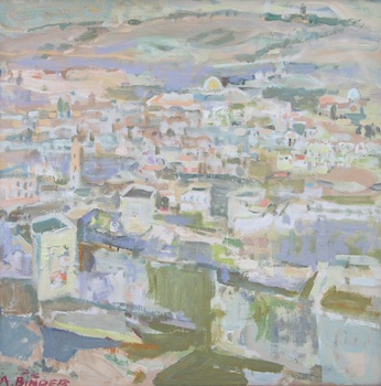 Appraisal: Avraham Binder Contemporary Israeli Jerusalem Oil on canvas signed in