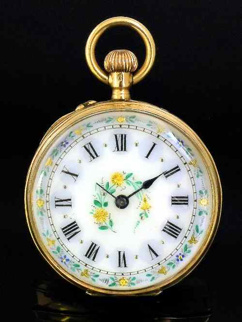 Appraisal: A late th Century lady's Swiss k gold cased open