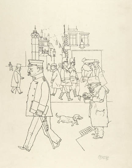 Appraisal: GEORGE GROSZ Streichholzverk ufer und Doppelstreife Photolithograph - x mm