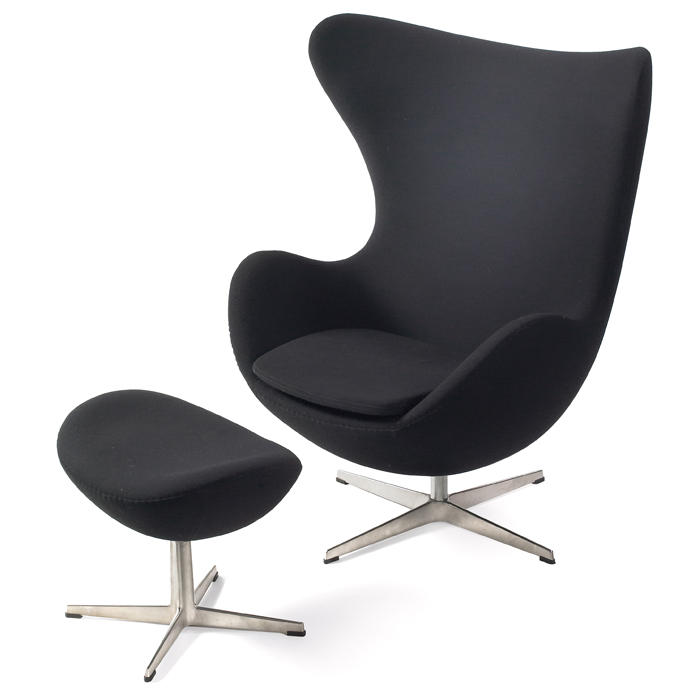 Appraisal: Arne Jacobsen Egg chair and ottoman by Fritz Hansen original