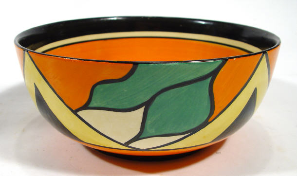 Appraisal: Clarice Cliff Bizarre pottery bowl hand painted with geometric decoration