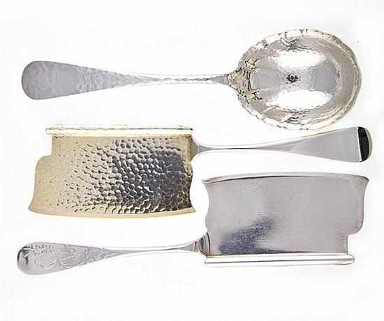 Appraisal: Whiting applied and hammered sterling serving pieces New York circa