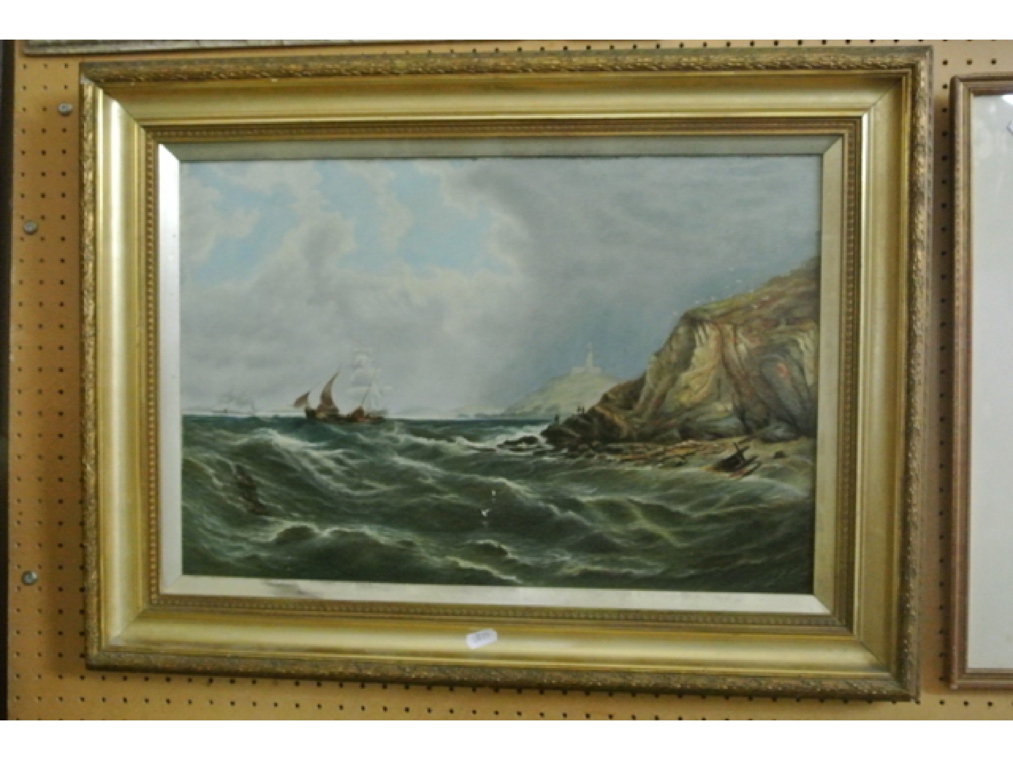 Appraisal: A th century oil painting on canvas of a choppy