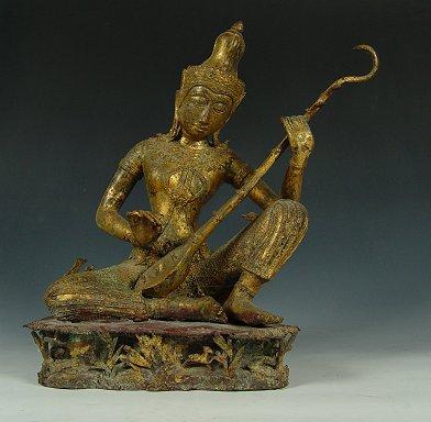 Appraisal: BRONZE SITAR PLAYER '' x '' x '' age unknown