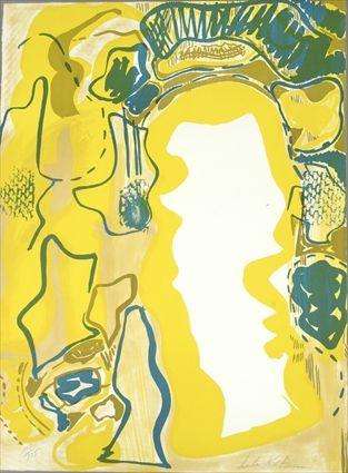 Appraisal: Lila Katzen American - Composition in Yellow Lithograph in color