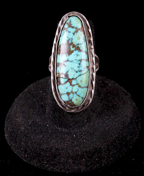 Appraisal: Navajo Sterling Silver Kingman Turquoise Ring Included in this lot