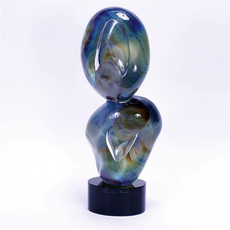 Appraisal: Loredano Rosin Doppia Sasso Monumental Murano art glass sculpture massive