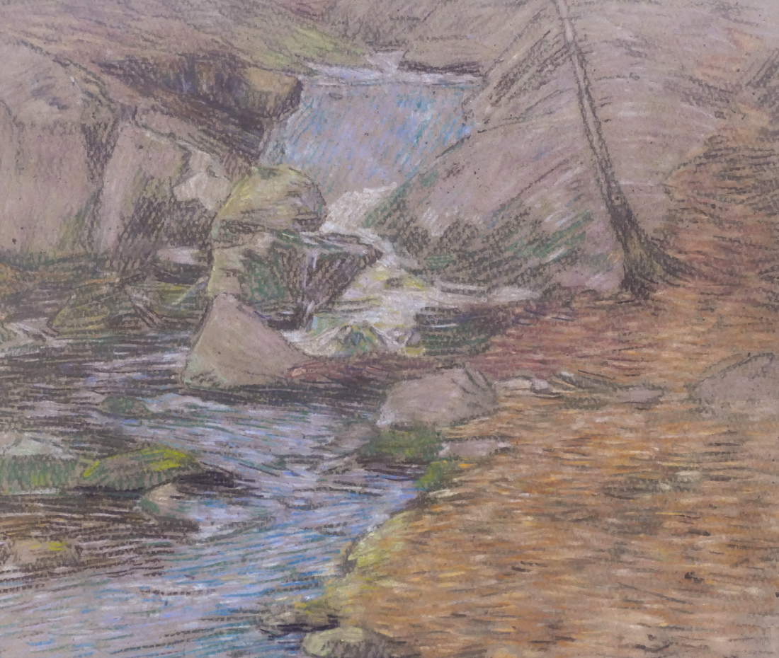 Appraisal: Charles Kaelin - Massachusetts ''Rocky Stream'' Pastel ''x '' Sight