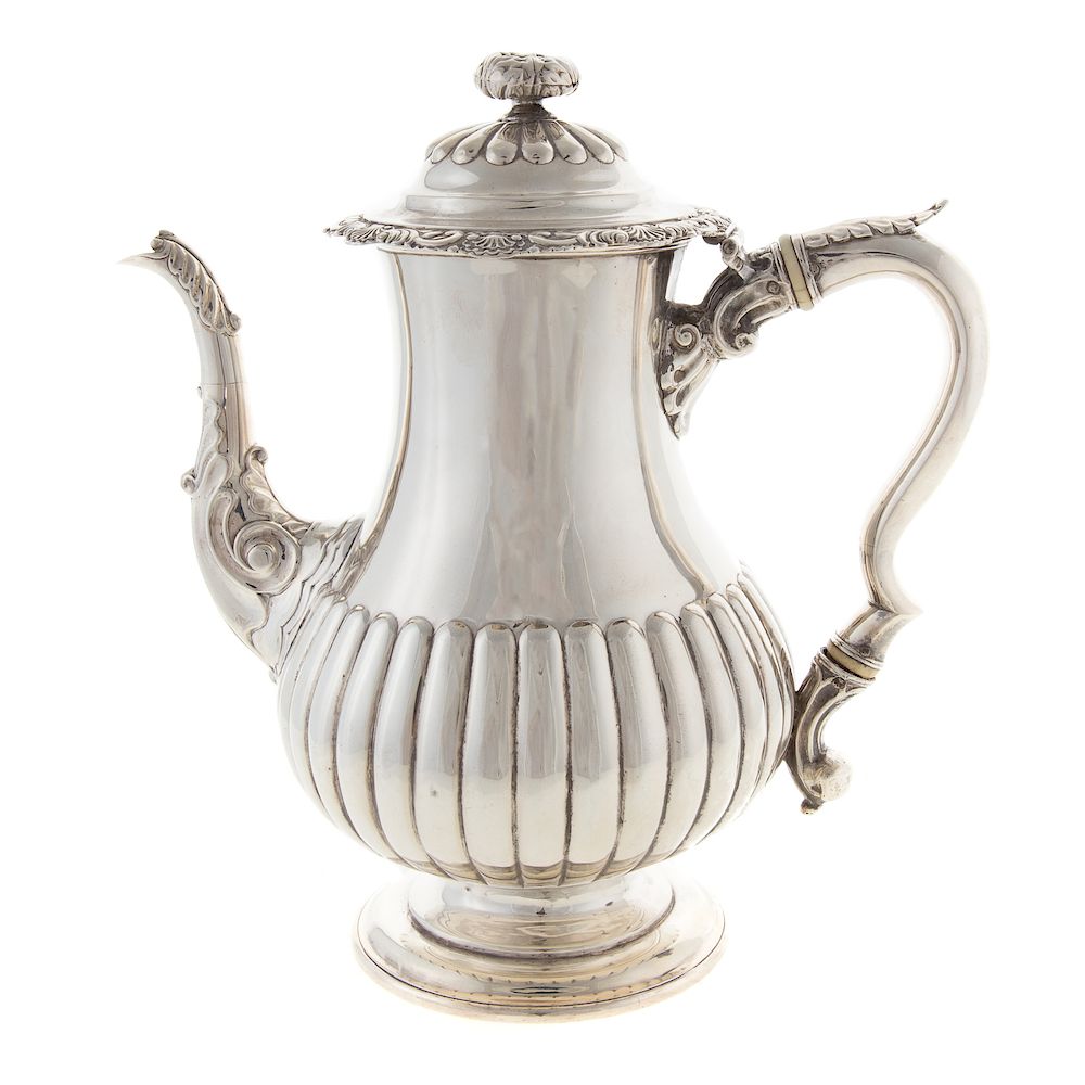 Appraisal: George IV Scottish Silver Coffee Pot Mitchell Russell Edinburgh -