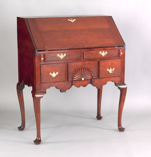 Appraisal: Connecticut Queen Anne cherry desk on frame ca with a