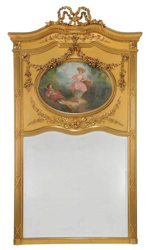 Appraisal: Louis XVI Style Gilt Trumeau Mirror French late th early