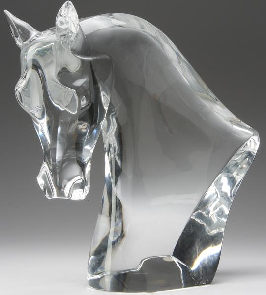 Appraisal: LALIQUE Tete de Cheval of clear polished glass ca M