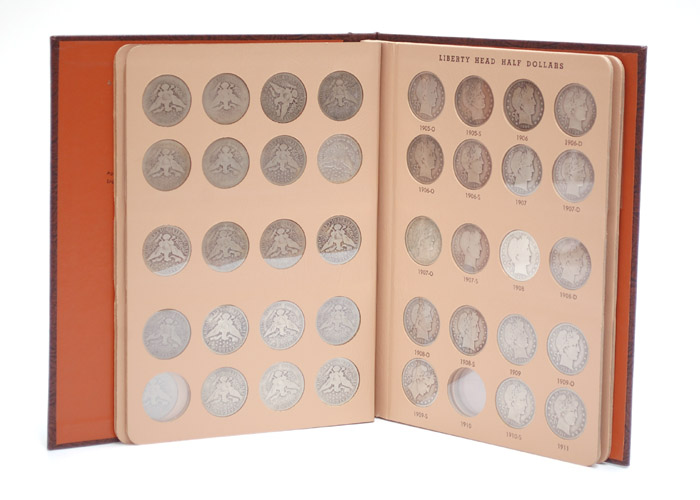 Appraisal: U S SILVER BARBER HALF DOLLAR COLLECTION IN ALBUM a