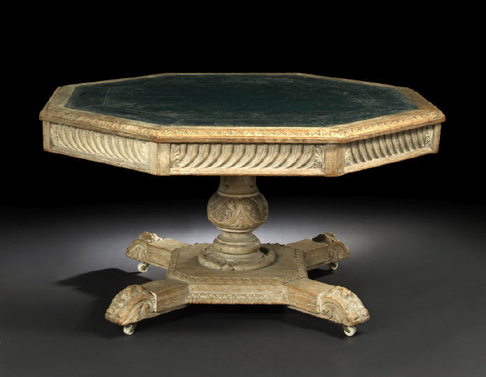 Appraisal: Italian Renaissance Revival-Style Polychromed Oak Center Table late th century