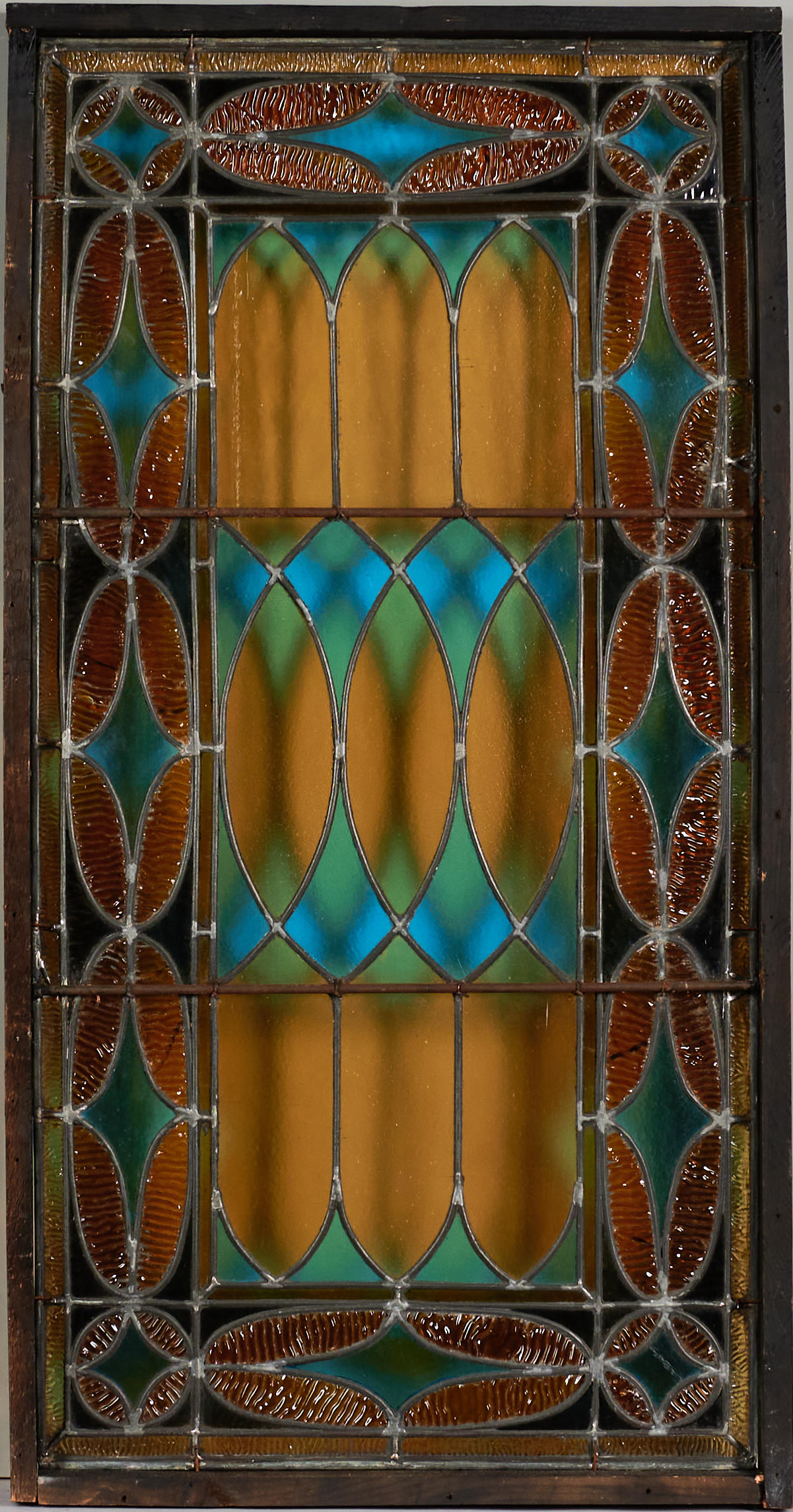 Appraisal: VICTORIAN STAINED LEAD GLASS WINDOW in shades of yellow orange