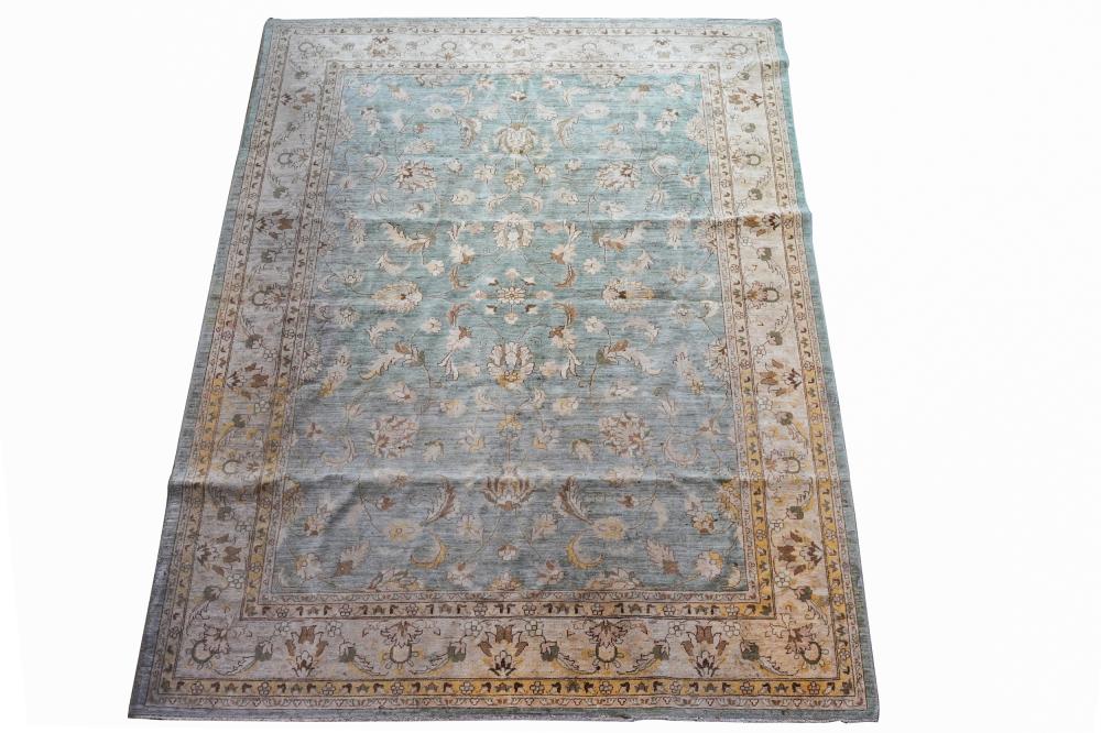 Appraisal: STARK PERSIAN-STYLE WOOL CARPETcontemporary hand-knotted Condition good overall pile thick