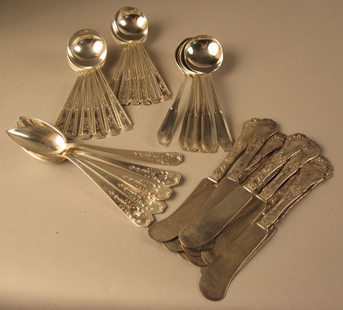 Appraisal: Group of assorted American sterling silver flatware Comprising of Towle