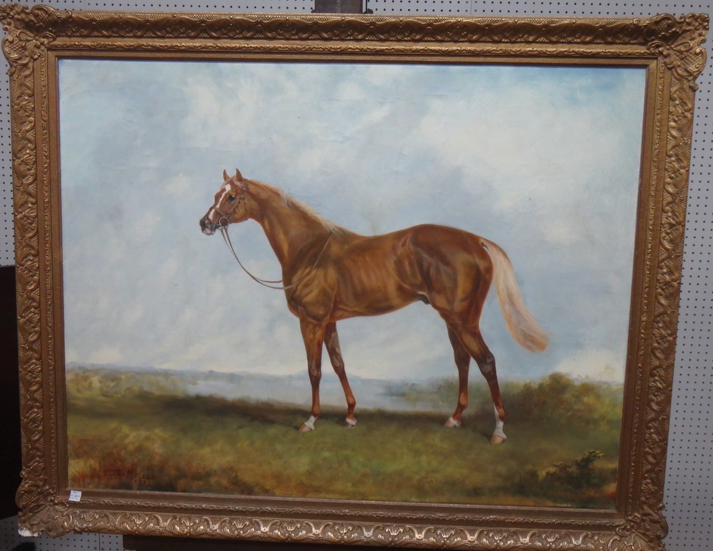 Appraisal: Juliet McLeod b A bay horse in a landscape oil