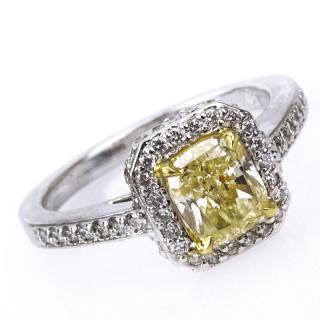 Appraisal: GIA Certified Carat Cushion Cut Natural Fancy Light to Fancy