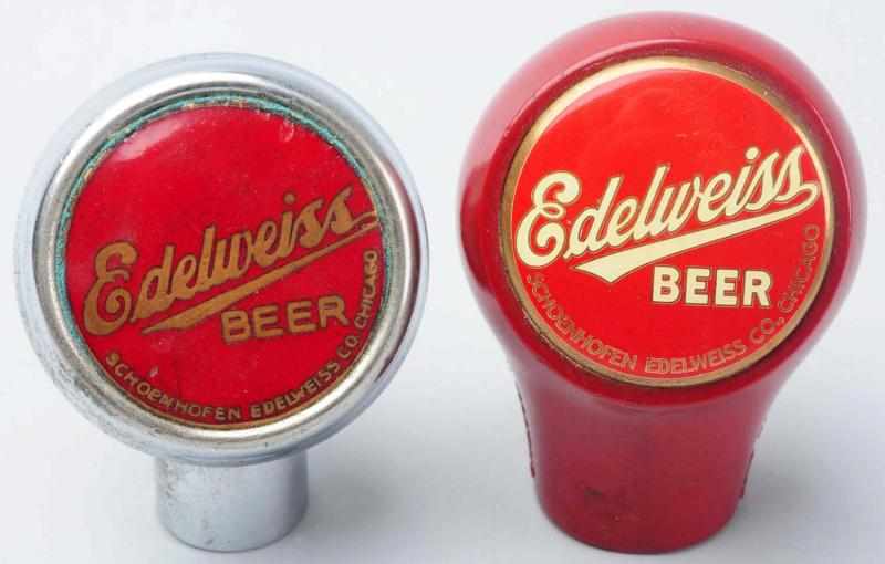 Appraisal: Lot of Edelweiss Beer Tap Knobs Includes one with chrome