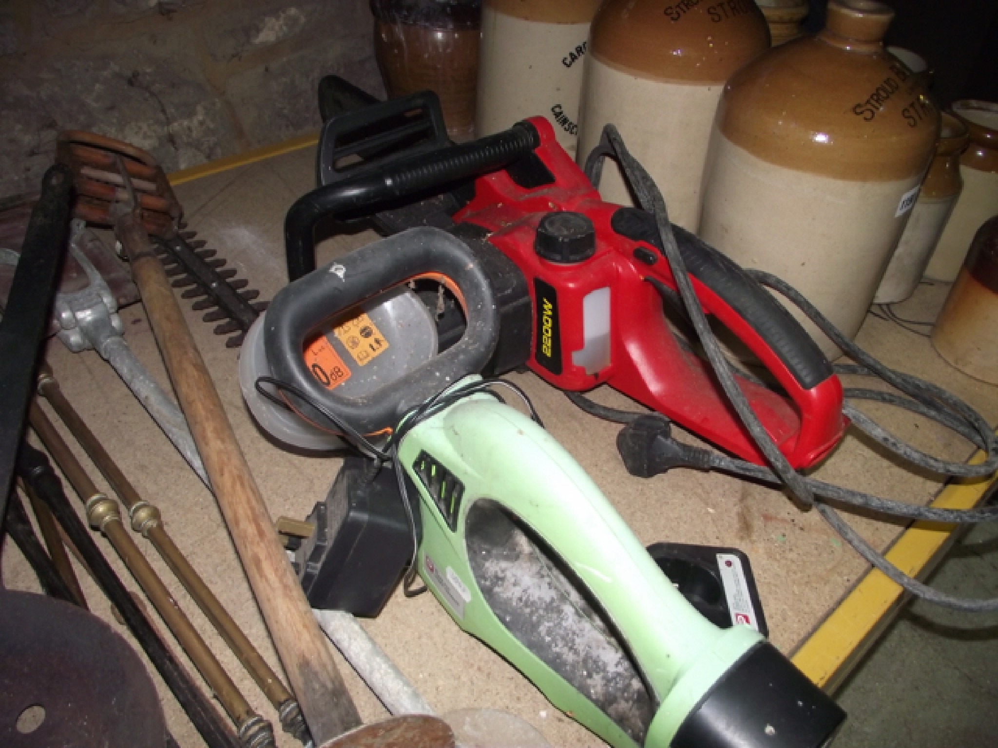 Appraisal: An volt cordless hedge trimmer and a watt electric chain