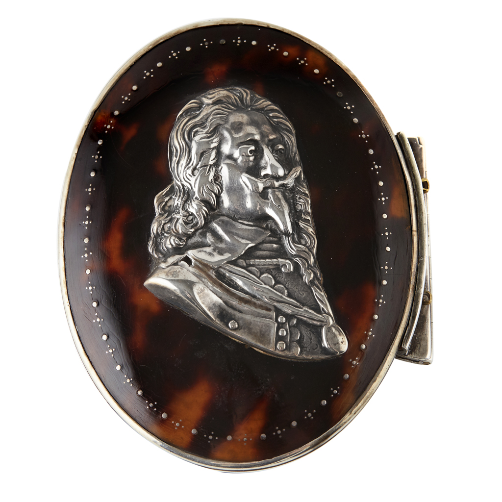 Appraisal: A Charles II snuff box unmarked of oval form tortoishell