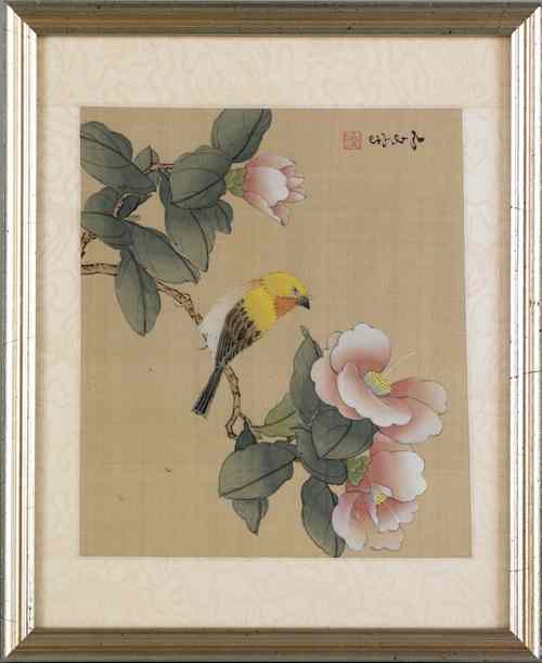 Appraisal: Twelve oriental silk paintings