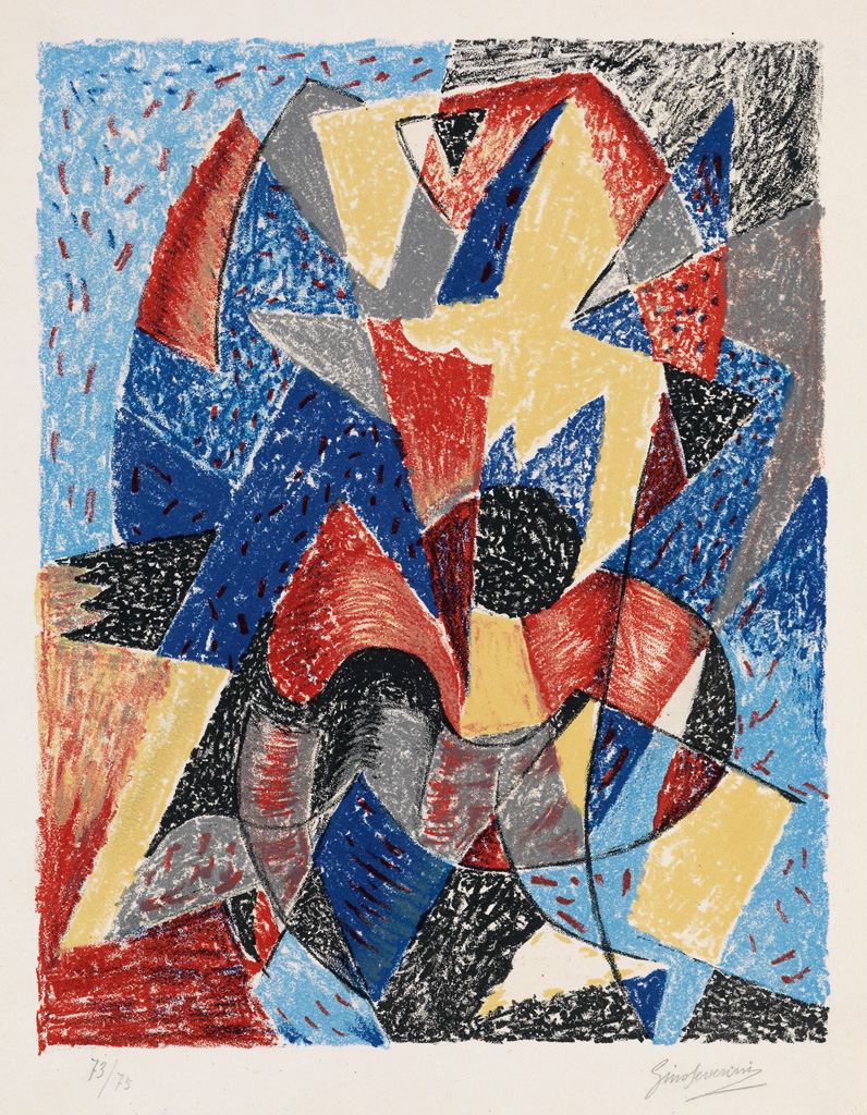 Appraisal: GINO SEVERINI Omaggio a Boccioni Color lithograph x mm x