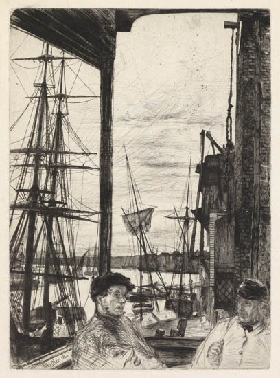 Appraisal: JAMES A M WHISTLER Rotherhithe Etching and drypoint on antique