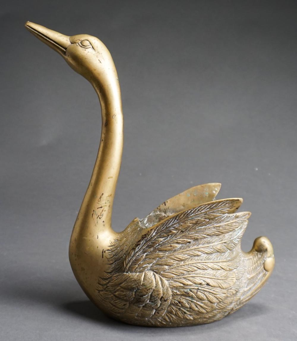 Appraisal: Korean Bronze Swan-Form Jardiniere H in cm