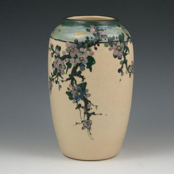 Appraisal: Weller White Decorated Hudson vase Marked WELLER Mint tall