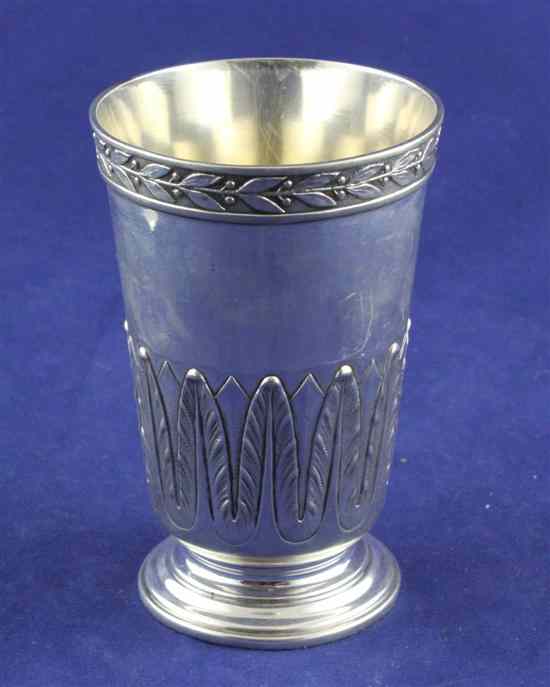 Appraisal: A late th early th century French silver beaker with